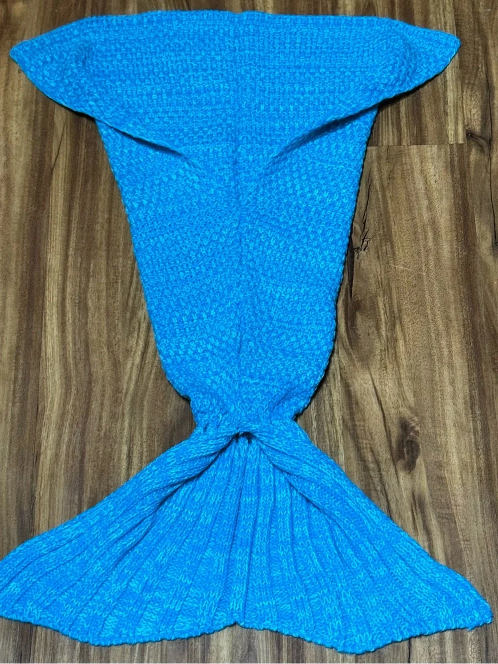 Crochet Mermaid Tail Knit Blanket / Sleeping Bag Throw- Aqua Blue